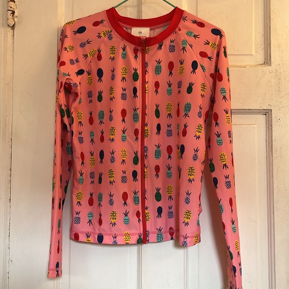 Hanna Andersson Pink Pineapple Zip Rashguard in size 160/14